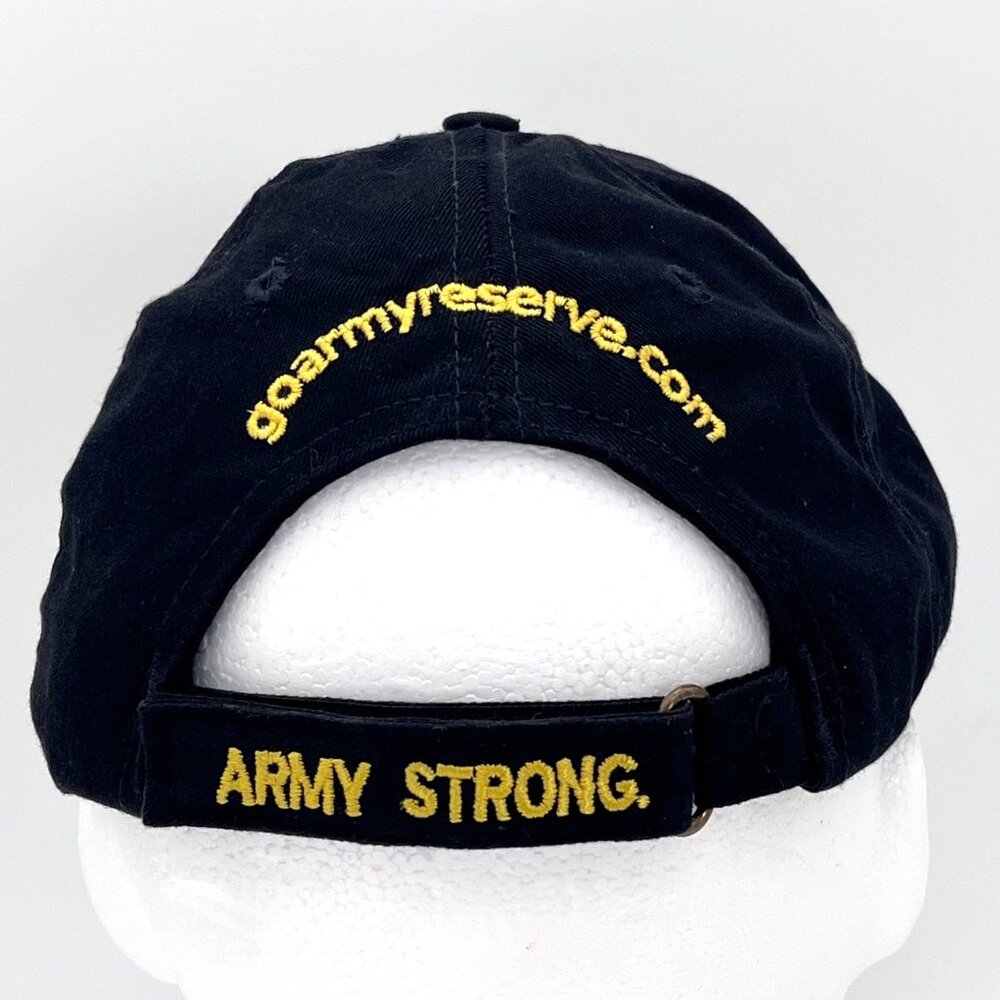 US Army Black & Yellow Baseball Cap Hat Army Strong Army Reserve Made in USA - Picture 3 of 12